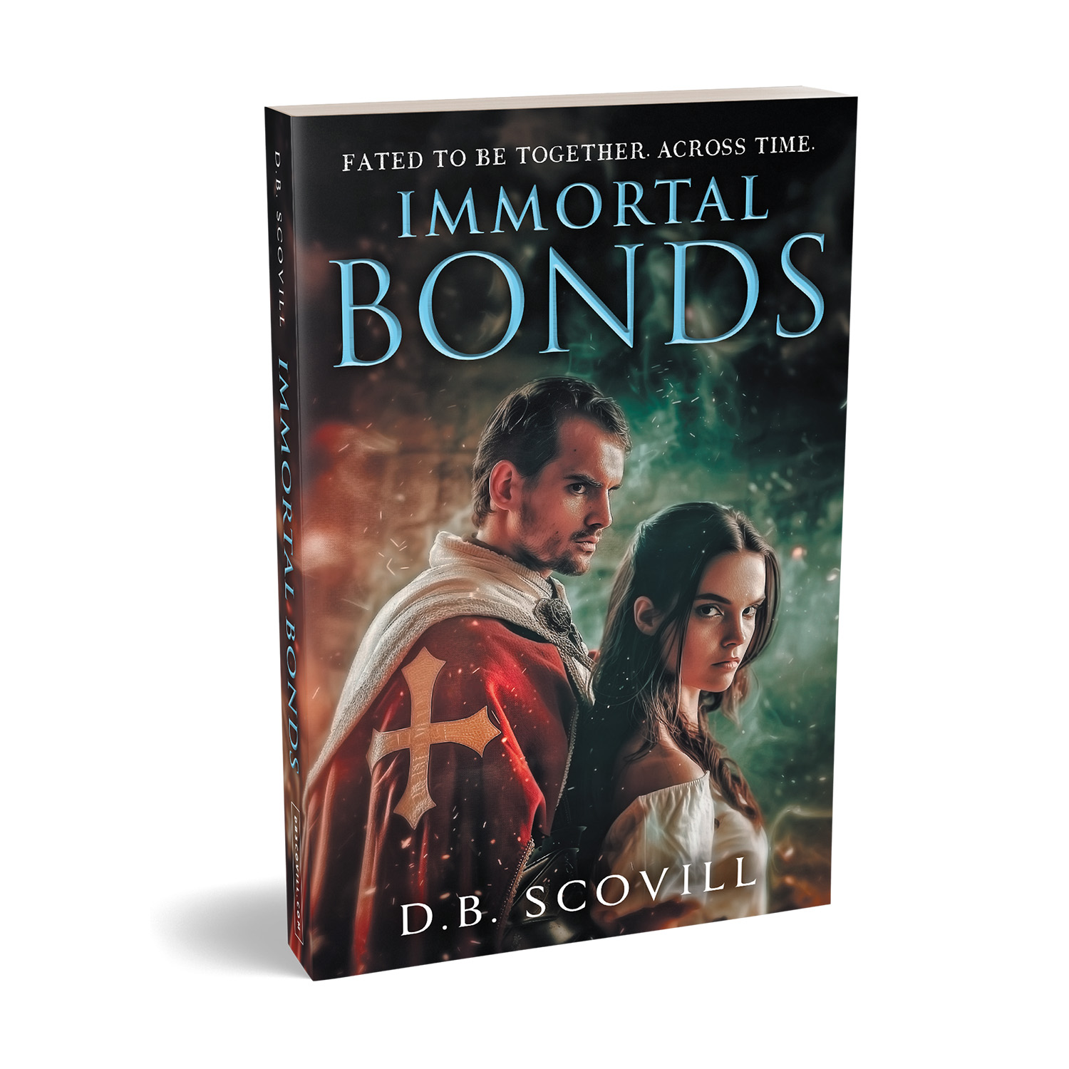 'Immortal Bonds' is an intense supernatural romance novel. The author is D.B. Scovill. The cover design & interior formatting are by Mark Thomas of coverness.com. To find out more about my book design services, please visit www.coverness.com