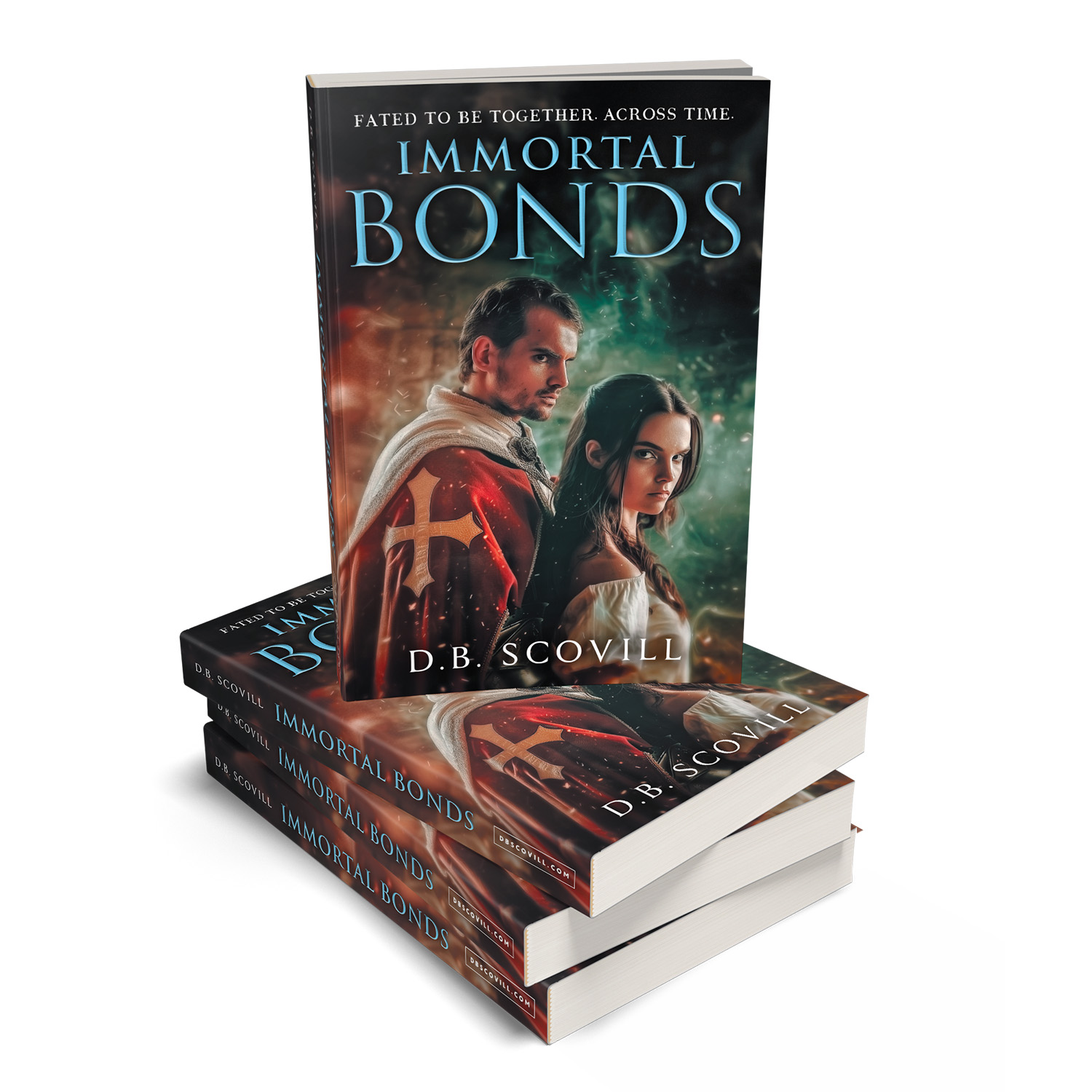 'Immortal Bonds' is an intense supernatural romance novel. The author is D.B. Scovill. The cover design & interior formatting are by Mark Thomas of coverness.com. To find out more about my book design services, please visit www.coverness.com