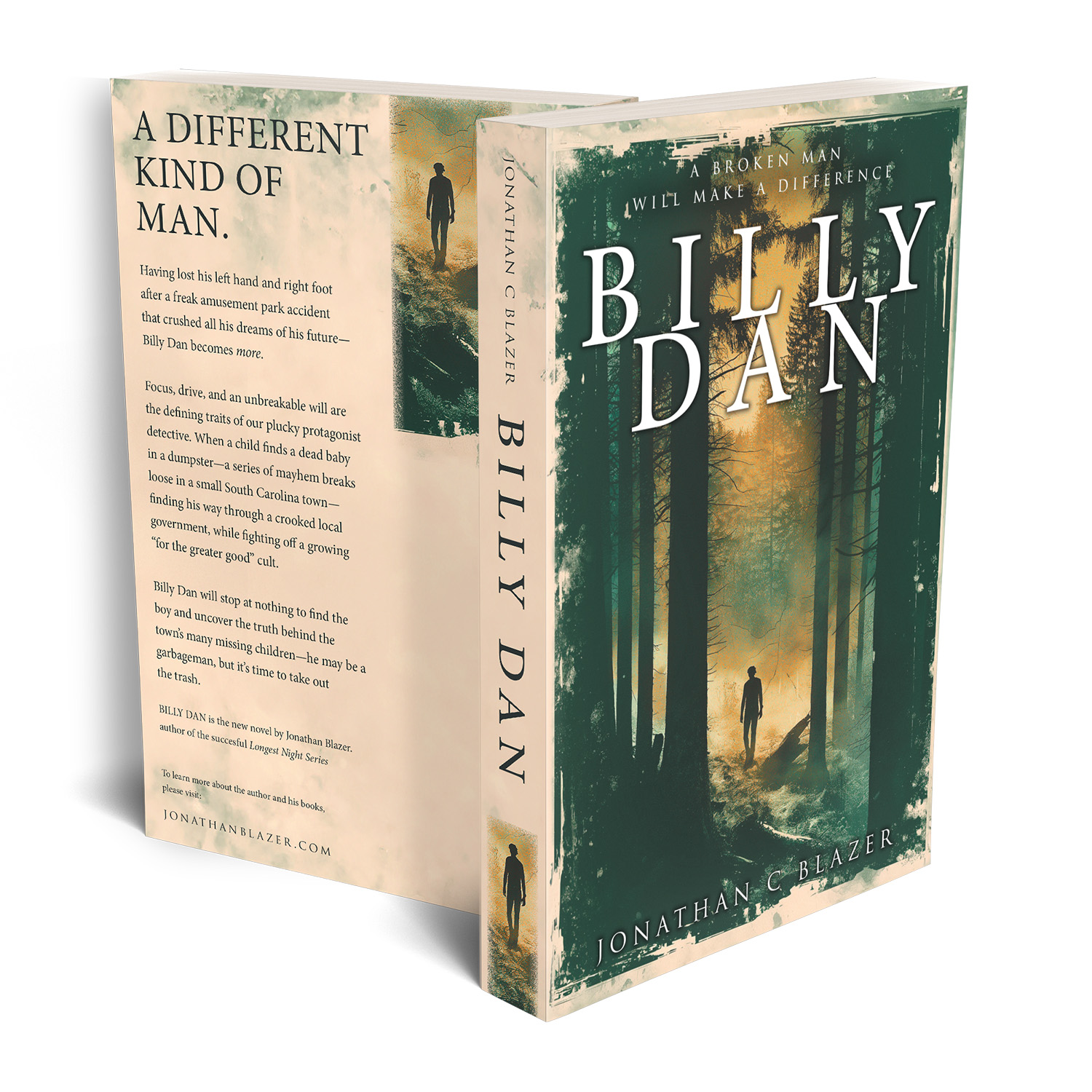 'Billy Dan' is an evocative backwater town neo noir novel. The author is Jonathan C Blazer. The book cover was designed by Mark Thomas, of coverness.com. To find out more about my book design services, please visit www.coverness.com.